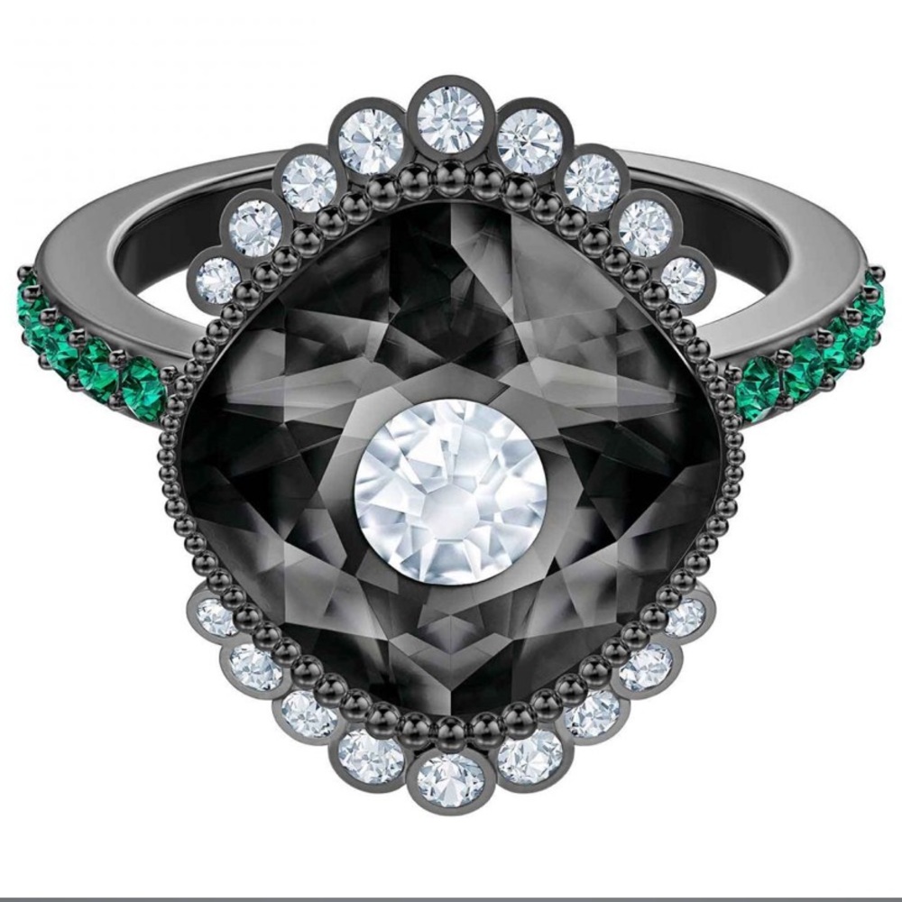 Swarovski Black Baroque Motif Ring